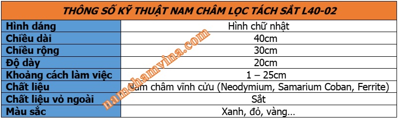 Thong-so-ky-thuat-nam-cham-loc-tach-sat-L40-02