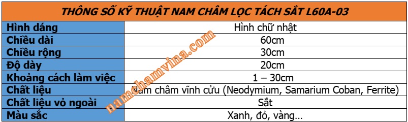 Thong-so-ky-thuat-nam-cham-loc-tach-sat-L60A-03
