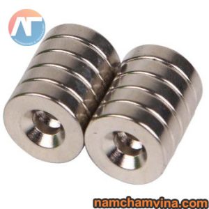 Alternative view of Nam châm tròn có lỗ bắt vít D10x3/3mm